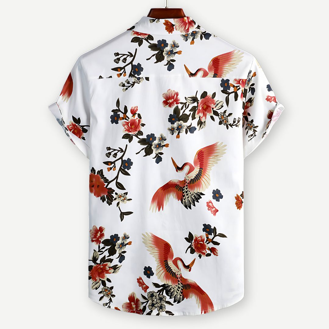 Chemise Homme à Imprimé Floral Détendu en Tissu Léger 1