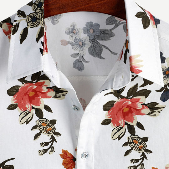 Chemise Homme à Imprimé Floral Détendu en Tissu Léger 2