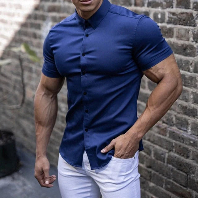 Chemise Homme à Manches Courtes Ajustée 1