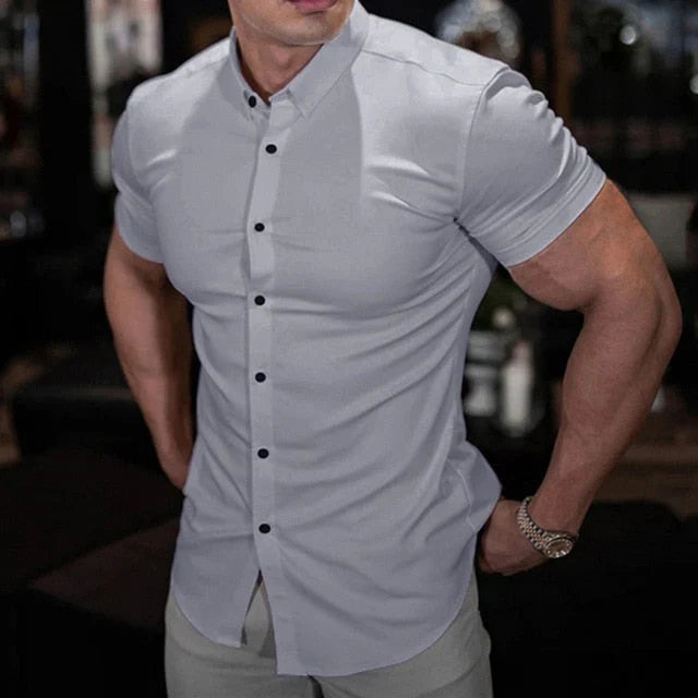 Chemise Homme à Manches Courtes Ajustée 4