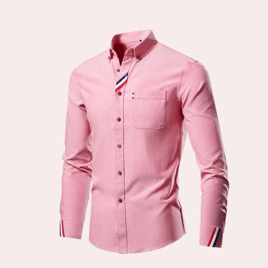 Chemise Homme à Manches Longues Col Retourné en Mélange de Coton 3