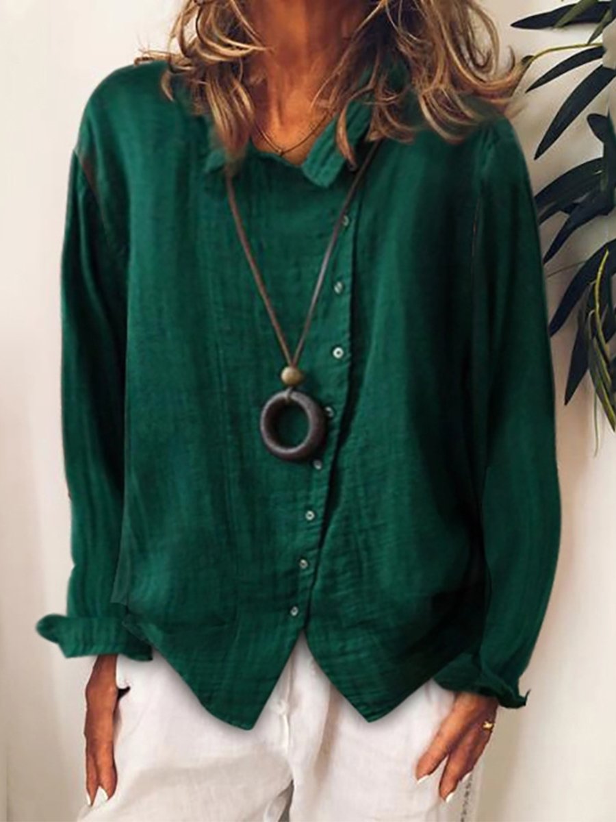 Chemise Longue Décontractée en Coton et Lin pour Femmes 2