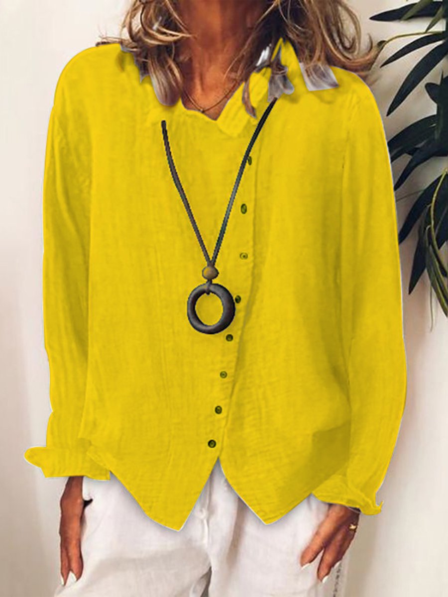 Chemise Longue Décontractée en Coton et Lin pour Femmes 4