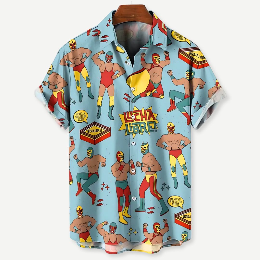 Chemise Lucha Libre Décontractée en Tissu Léger 1
