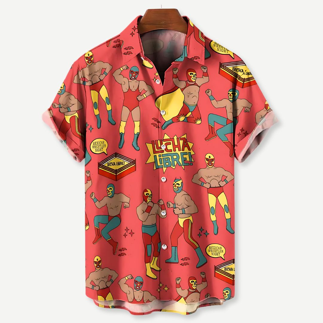 Chemise Lucha Libre Décontractée en Tissu Léger 2