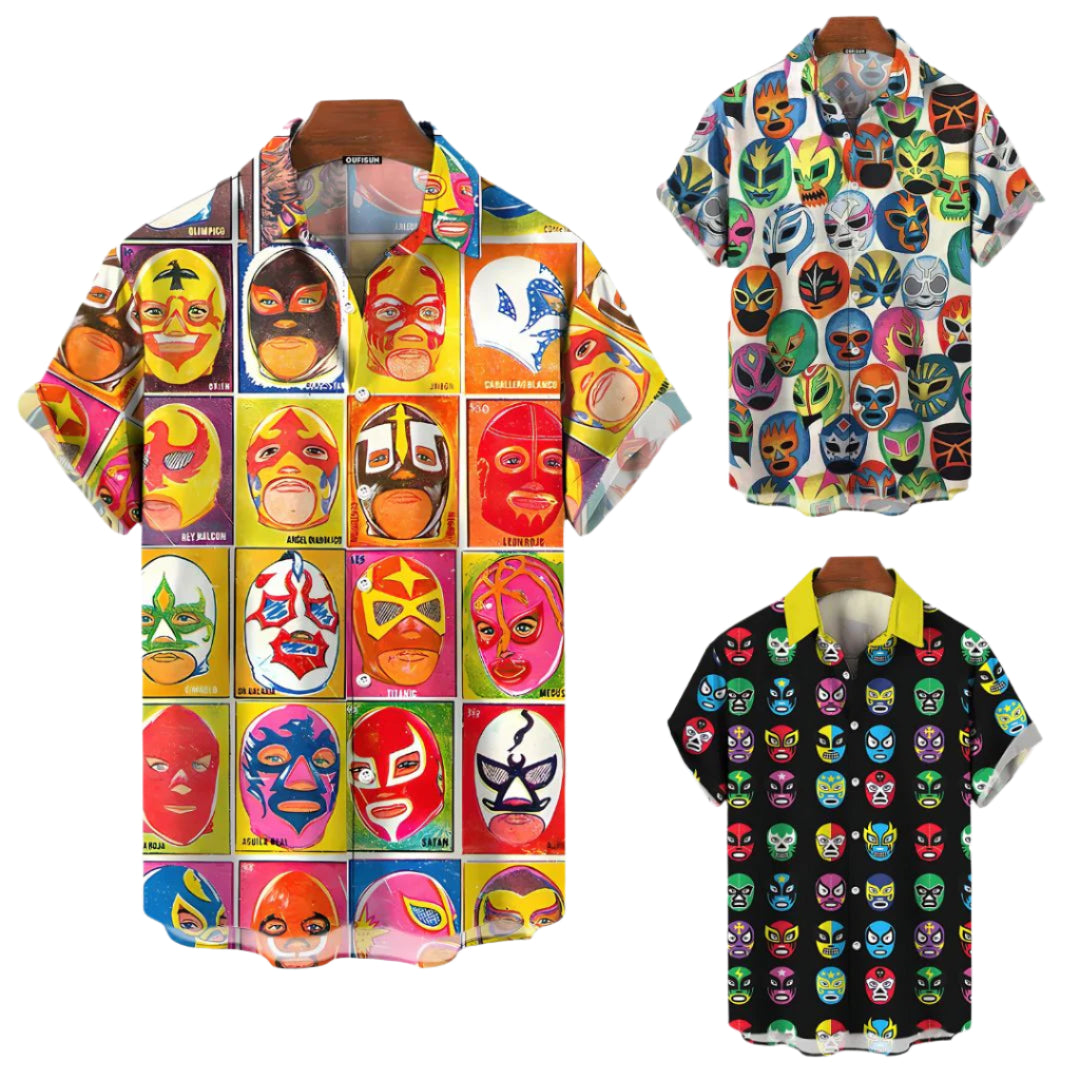 Chemise Luchador Décontractée pour Hommes en Tissu Léger 0