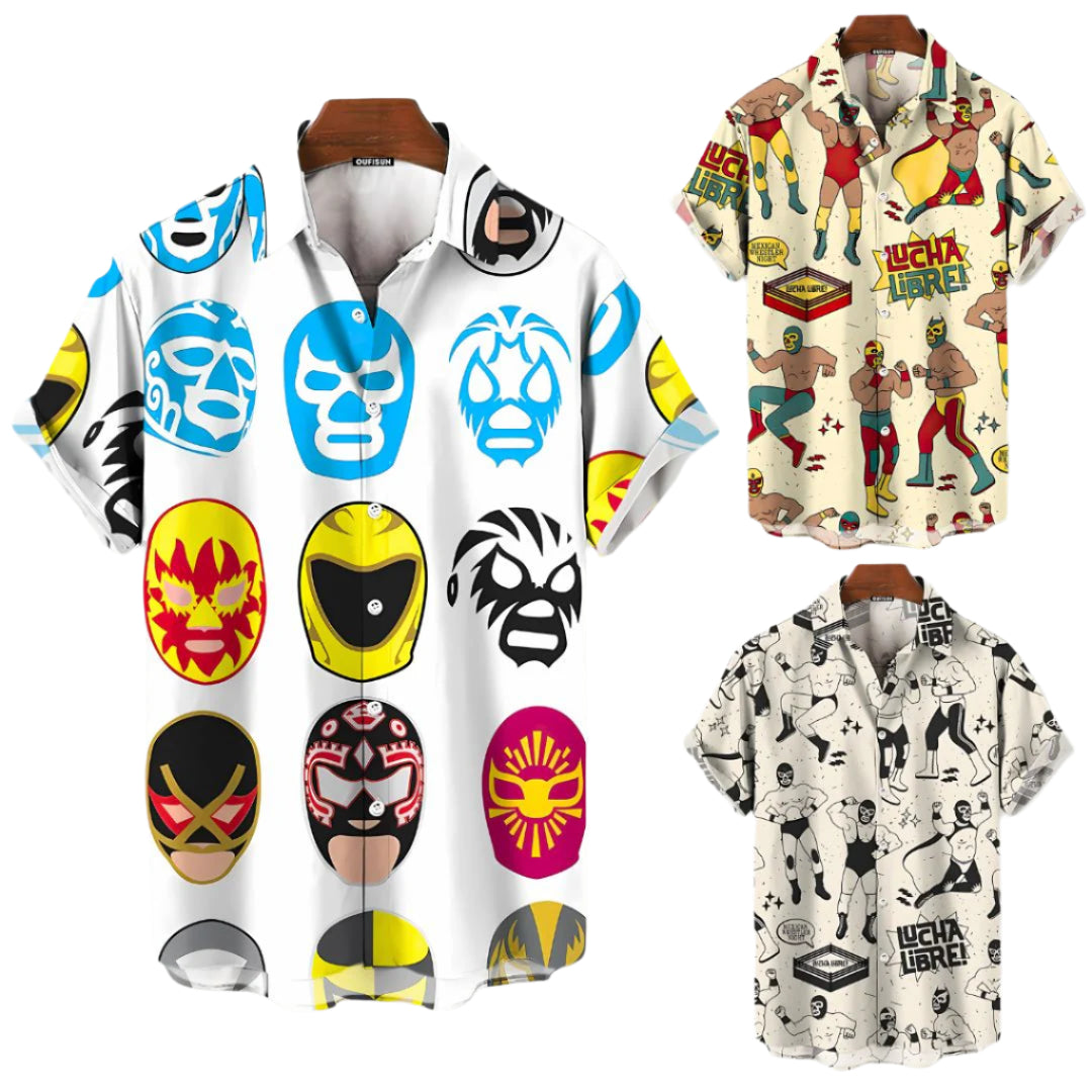 Chemise Luchador Décontractée pour Hommes en Tissu Léger 0