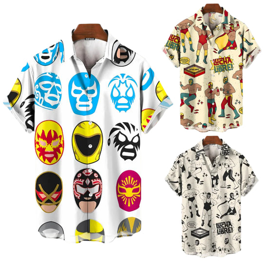 Chemise Luchador Décontractée pour Hommes en Tissu Léger 0