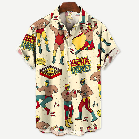 Chemise Luchador Décontractée pour Hommes en Tissu Léger 2