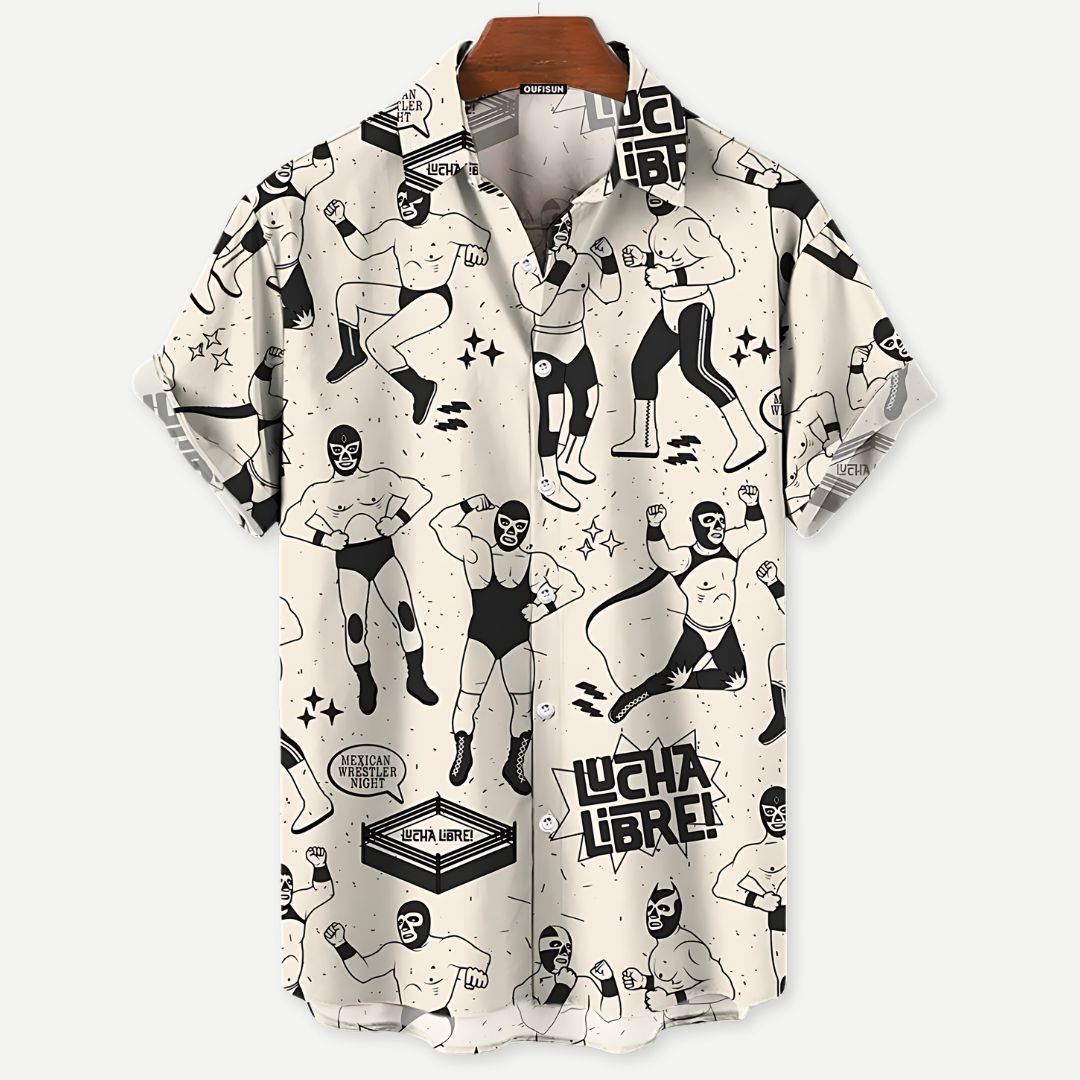 Chemise Luchador Décontractée pour Hommes en Tissu Léger 3