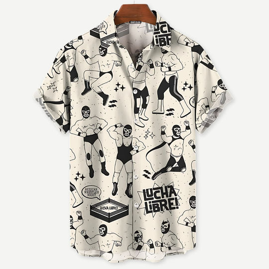 Chemise Luchador Décontractée pour Hommes en Tissu Léger 3