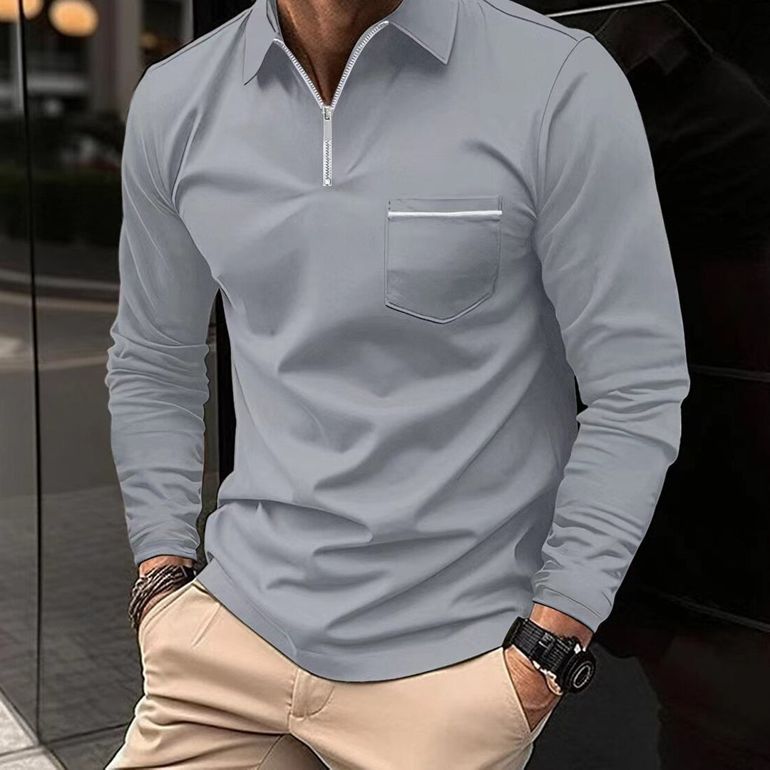 Chemise Polo à Manches Longues avec Détails Modernes 2