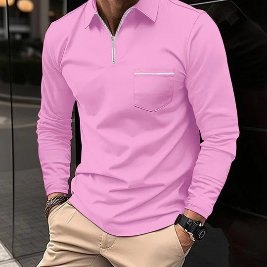 Chemise Polo à Manches Longues avec Détails Modernes 4