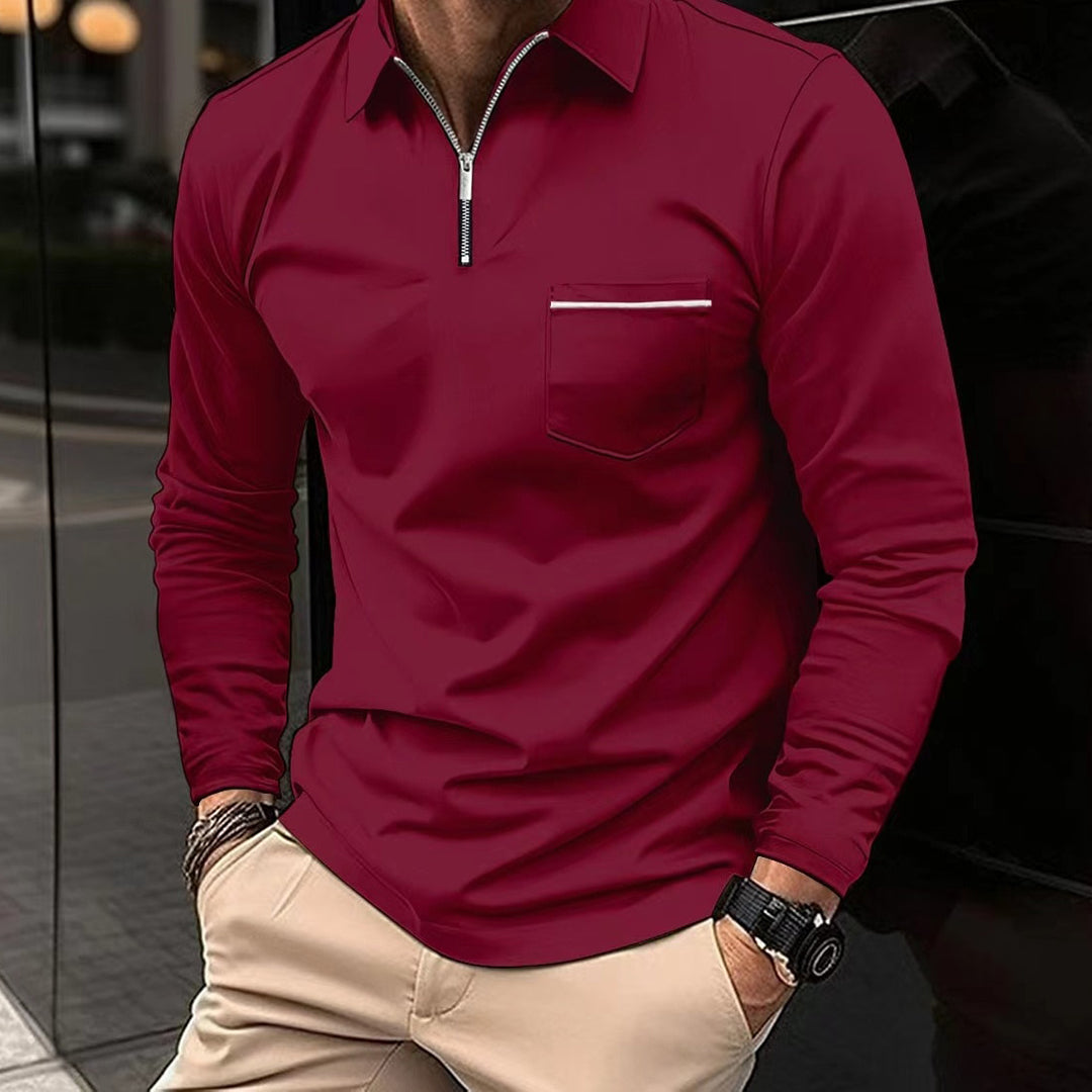 Chemise Polo à Manches Longues avec Détails Modernes 5