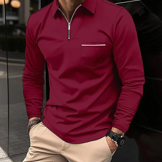 Chemise Polo à Manches Longues avec Détails Modernes 5