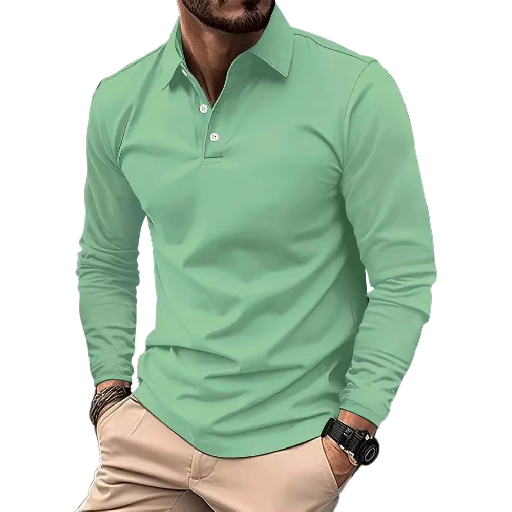 Chemise Poloshirt à Manches Longues pour Hommes 0