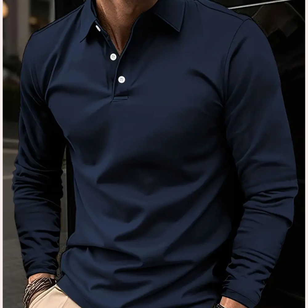 Chemise Poloshirt à Manches Longues pour Hommes 1