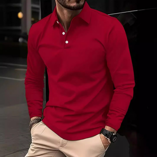 Chemise Poloshirt à Manches Longues pour Hommes 2