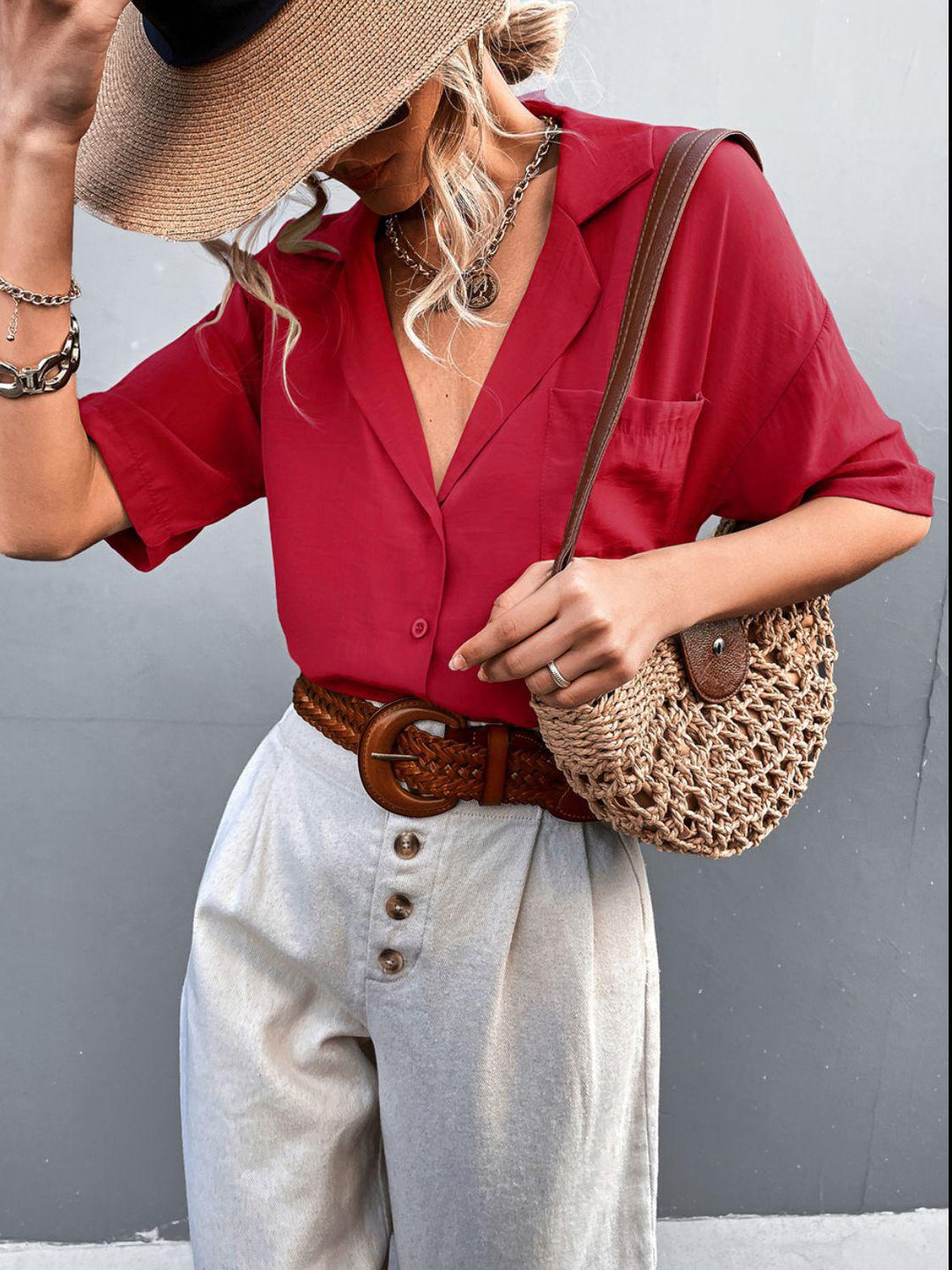 Chemise à Col Revers Boutonnée à Manches Courtes pour Homme 2