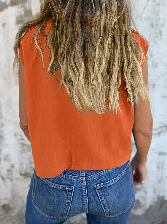 Chemise à Manches Courtes en Lin pour Femmes Grande Taille 1