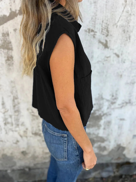 Chemise à Manches Courtes en Lin pour Femmes Grande Taille 8