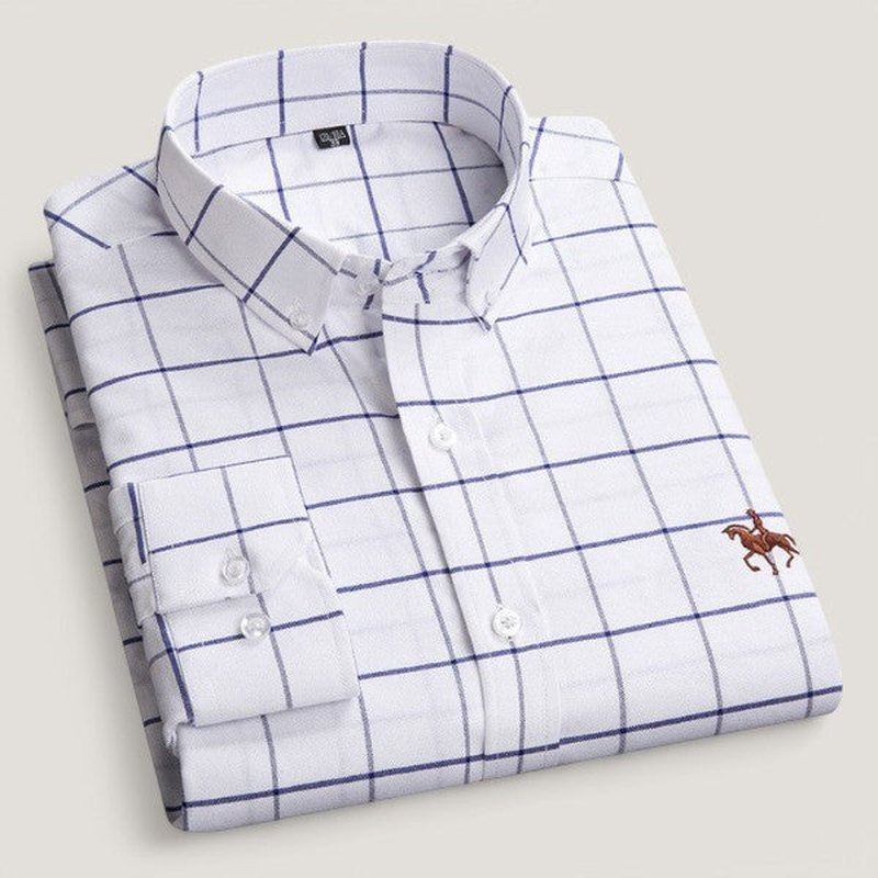 Chemise à Manches Longues pour Homme Coupe Sur Mesure en Coton 6