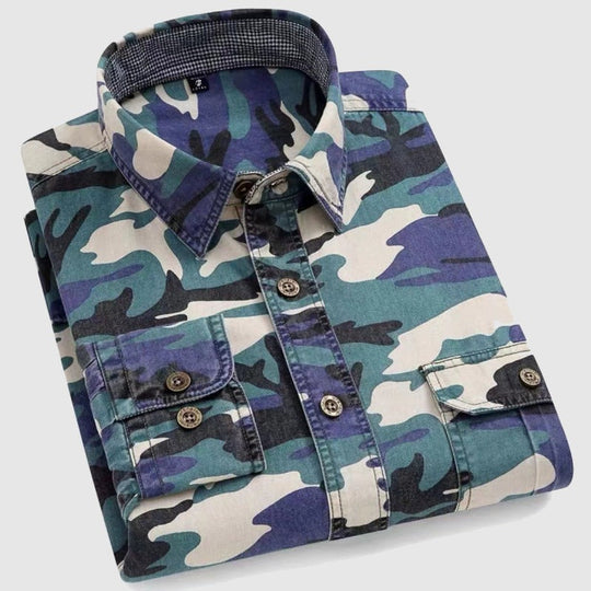 Chemise à Manches Longues pour Homme en Coton Camouflage 3