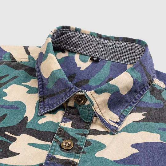 Chemise à Manches Longues pour Homme en Coton Camouflage 5