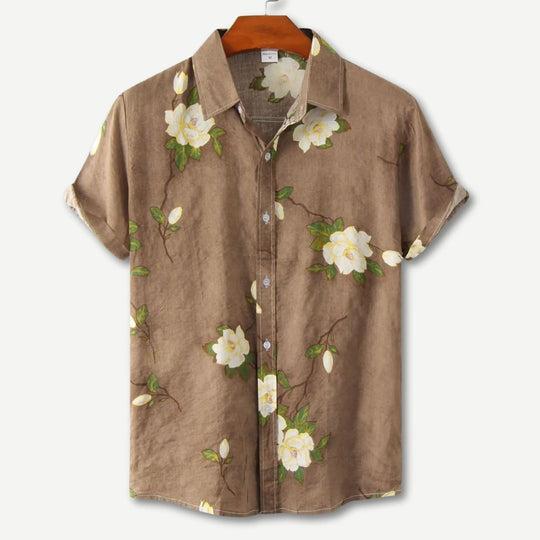 Chemise à fleurs pour femmes style décontracté en tissu léger 1