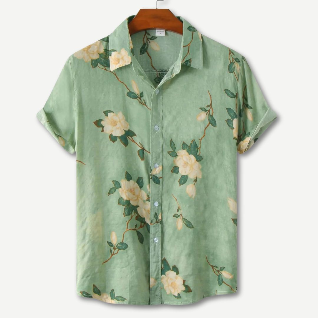 Chemise à fleurs pour femmes style décontracté en tissu léger 2