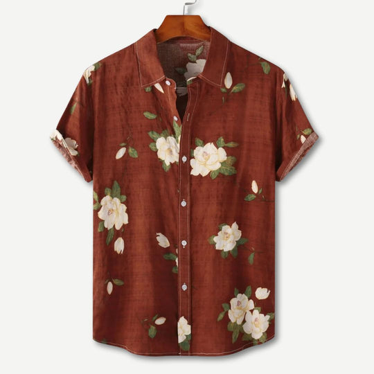 Chemise à fleurs pour femmes style décontracté en tissu léger 3