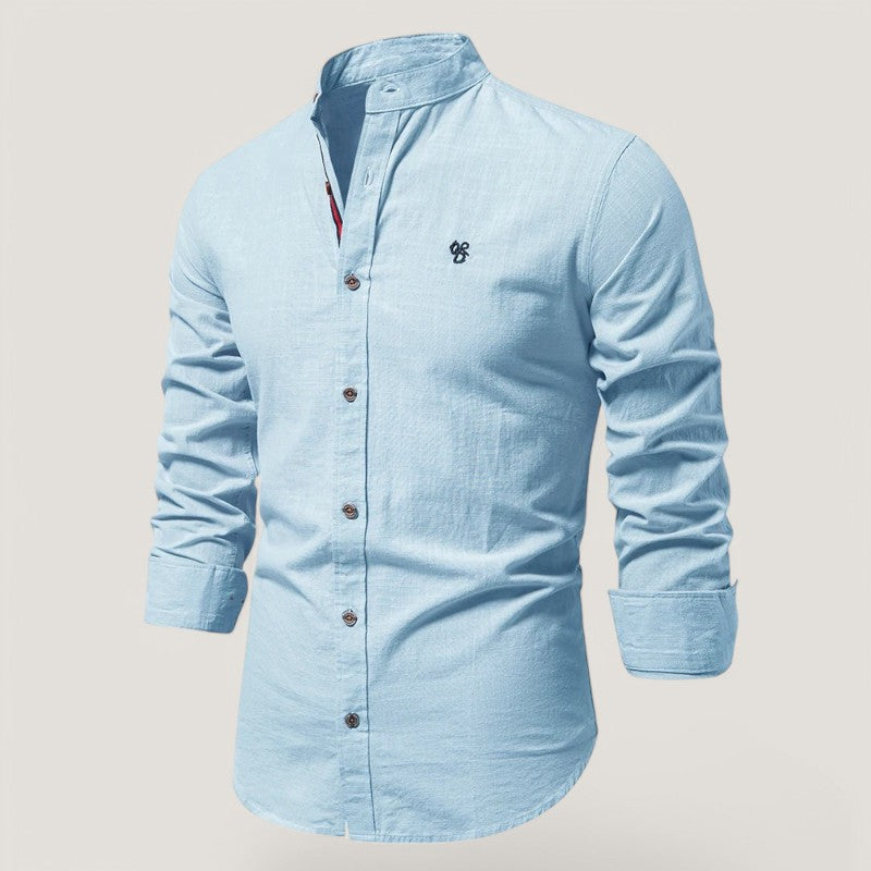 Chemise à manches longues pour homme en tissu léger 4