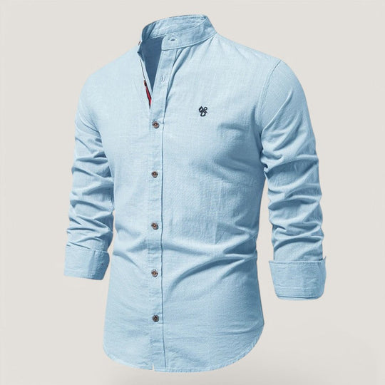 Chemise à manches longues pour homme en tissu léger 4