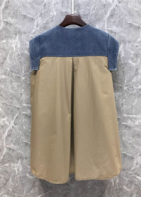 Chemise d'été à nœud en Denim pour femme 1