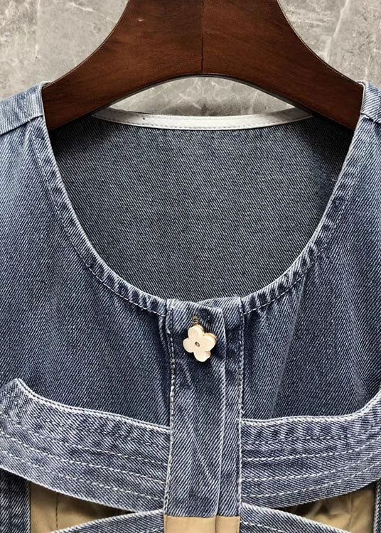 Chemise d'été à nœud en Denim pour femme 2