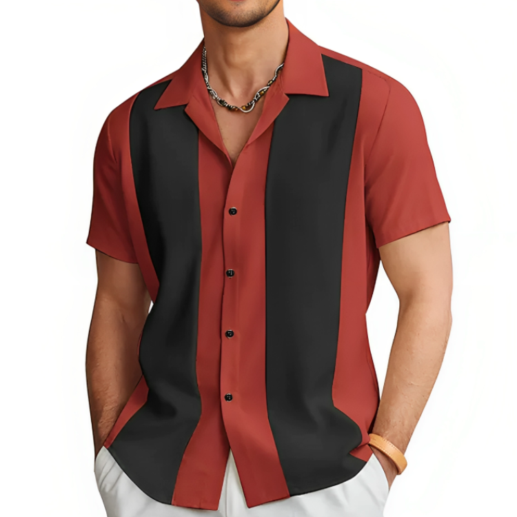 Chemise d'été décontractée pour homme en polyester léger 0