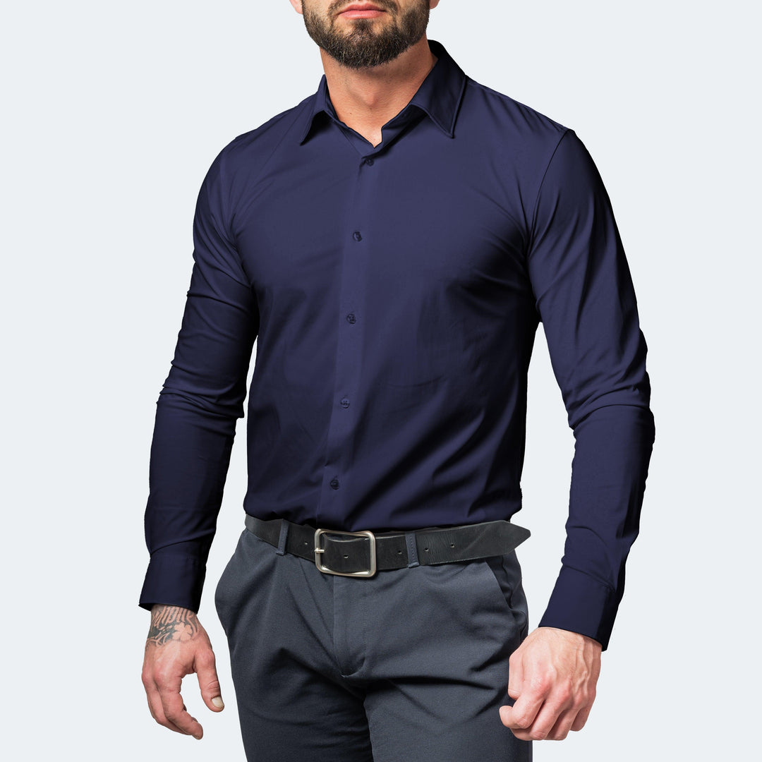 Chemise de Costume pour Hommes à Manches Longues Coupe Moderne 4