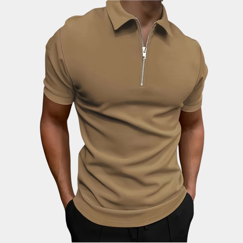 Chemise de Golf Zippée Homme Confortable en Polyester 1