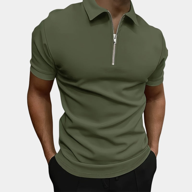 Chemise de Golf Zippée Homme Confortable en Polyester 3