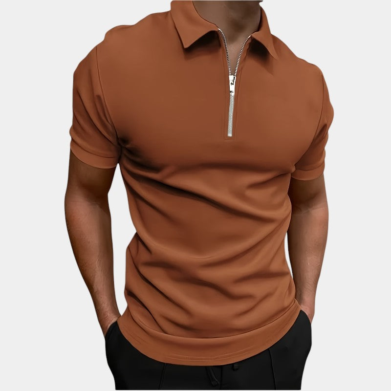 Chemise de Golf Zippée Homme Confortable en Polyester 4