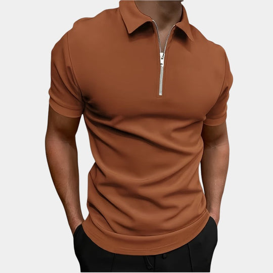 Chemise de Golf Zippée Homme Confortable en Polyester 4