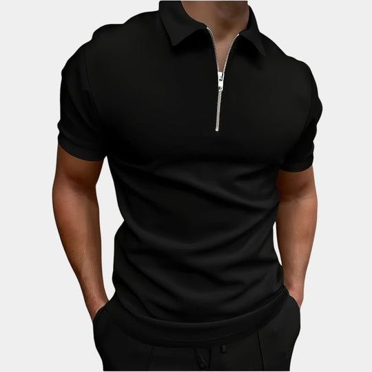 Chemise de Golf Zippée Homme Confortable en Polyester 5
