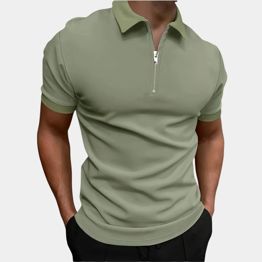 Chemise de Golf Zippée Homme Confortable en Polyester 8