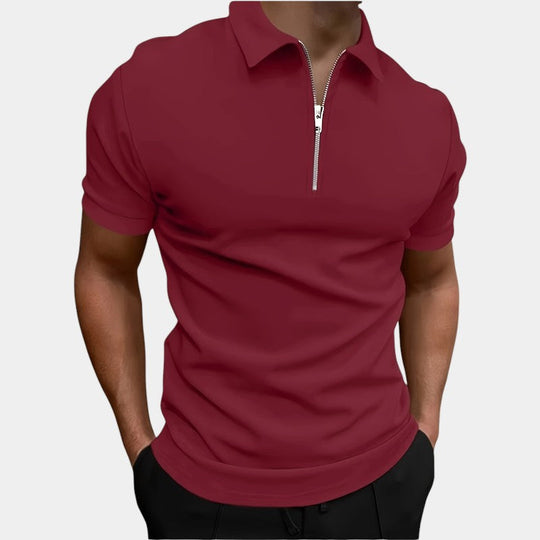 Chemise de Golf Zippée Homme Confortable en Polyester 9