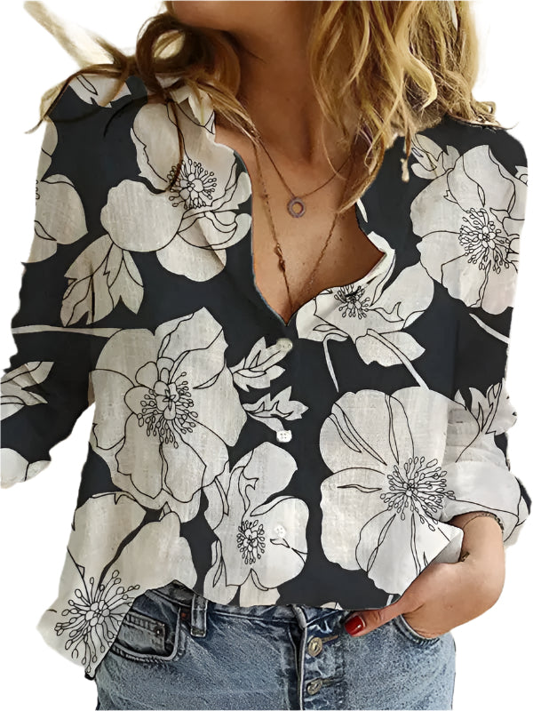 Chemise en Lin à Manches Longues pour Femmes, Couleur Unie, Style Décontracté 1
