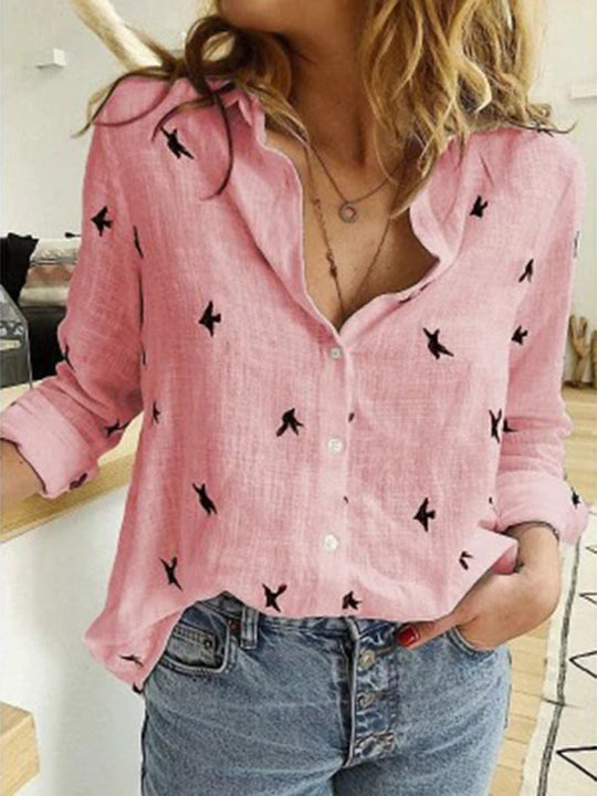 Chemise en Lin à Manches Longues pour Femmes, Couleur Unie, Style Décontracté 3