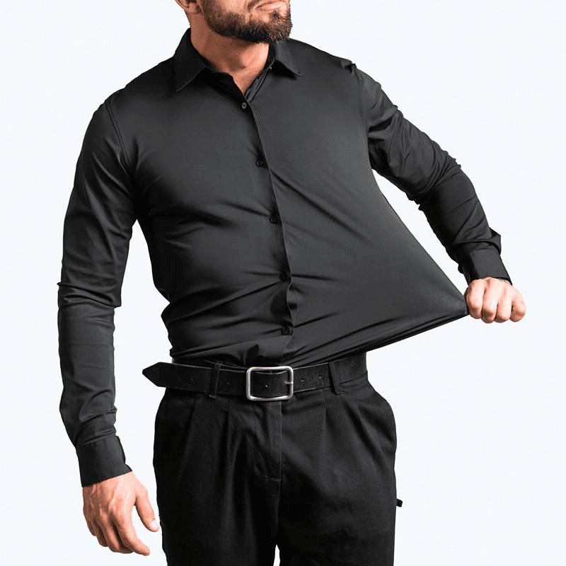 Chemise pour Homme Moderne Ajustée en Tissu Stretch 1