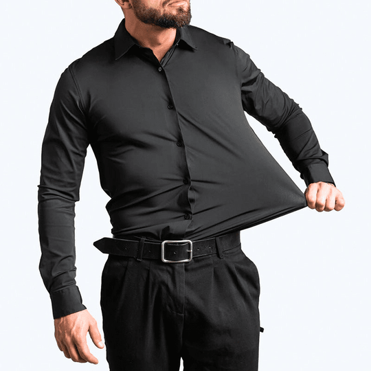 Chemise pour Homme Moderne Ajustée en Tissu Stretch 1