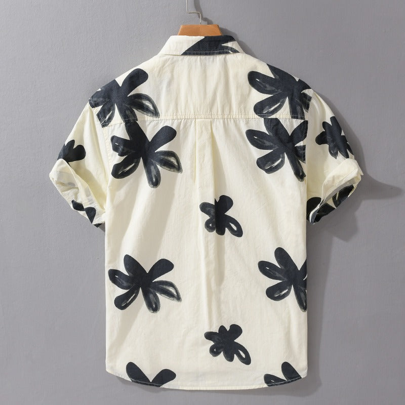 Chemise pour Homme en Coton et Lin de Style Été 1