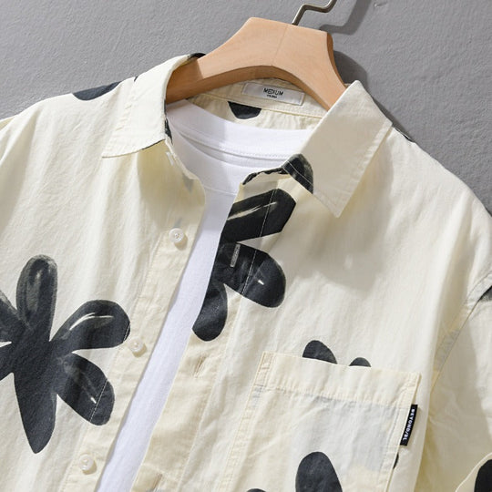 Chemise pour Homme en Coton et Lin de Style Été 2